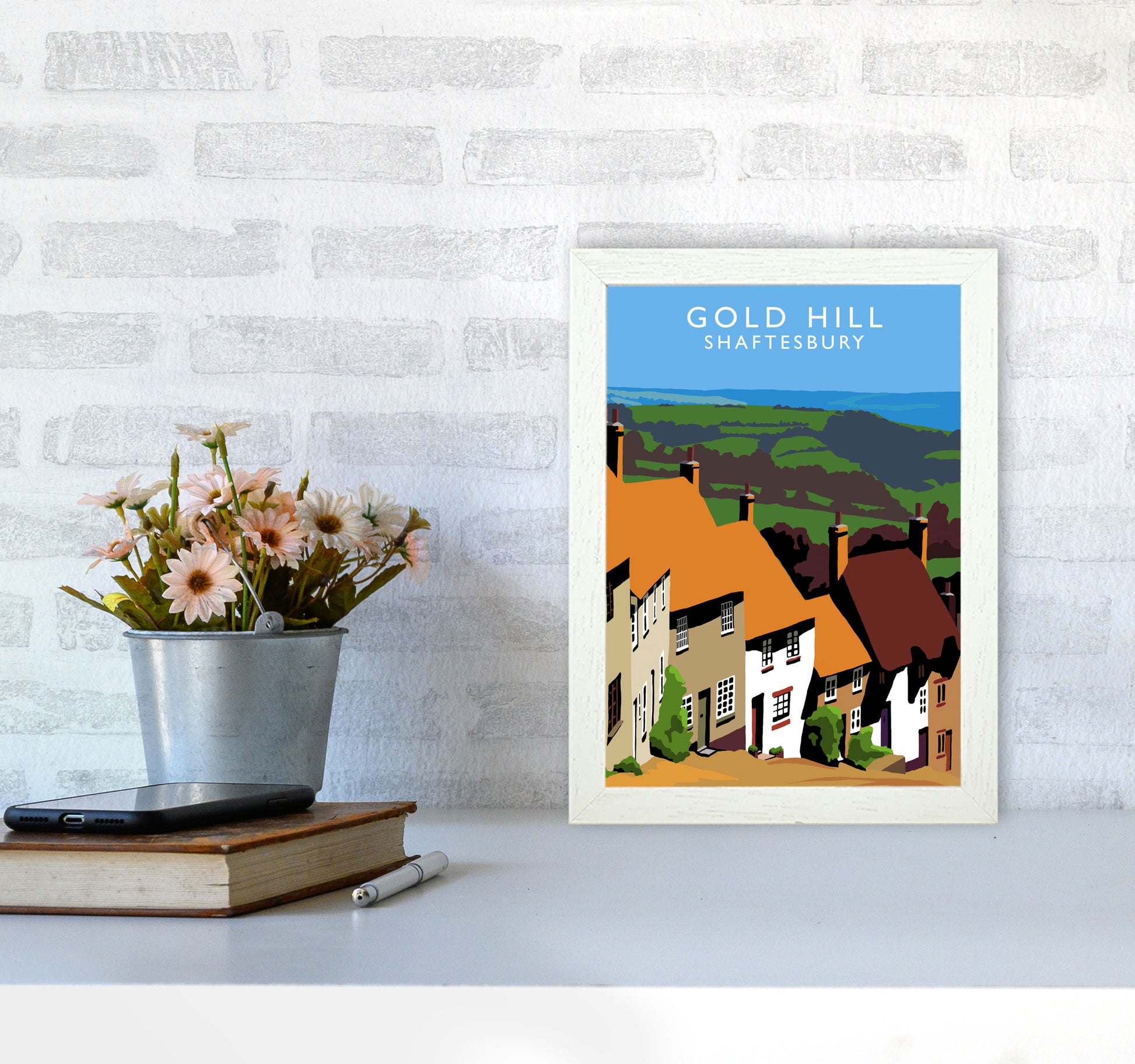 Gold Hill by Richard O'Neill A4 Oak Frame