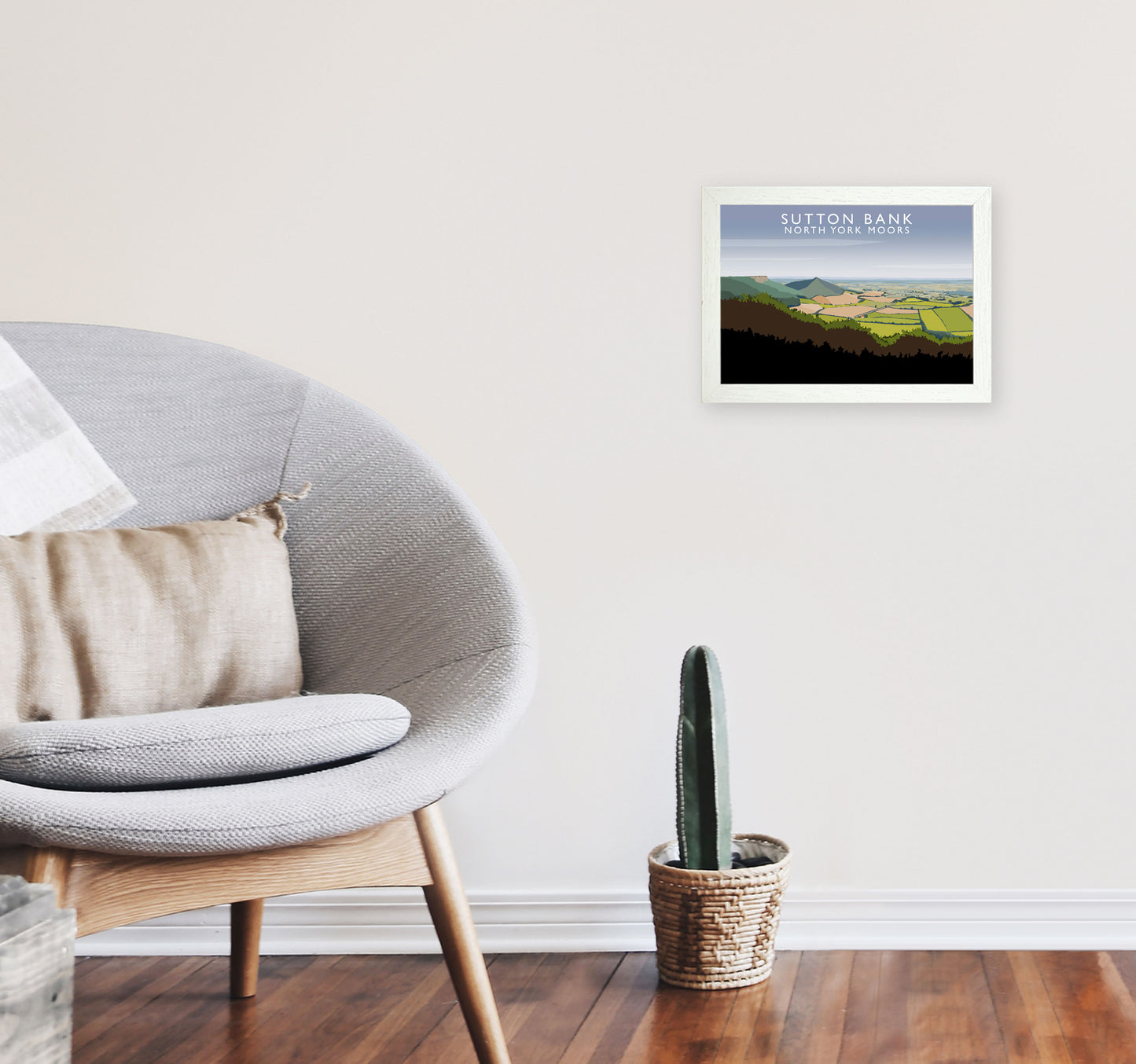 Sutton Bank North York Moors Art Print by Richard O'Neill A4 Oak Frame