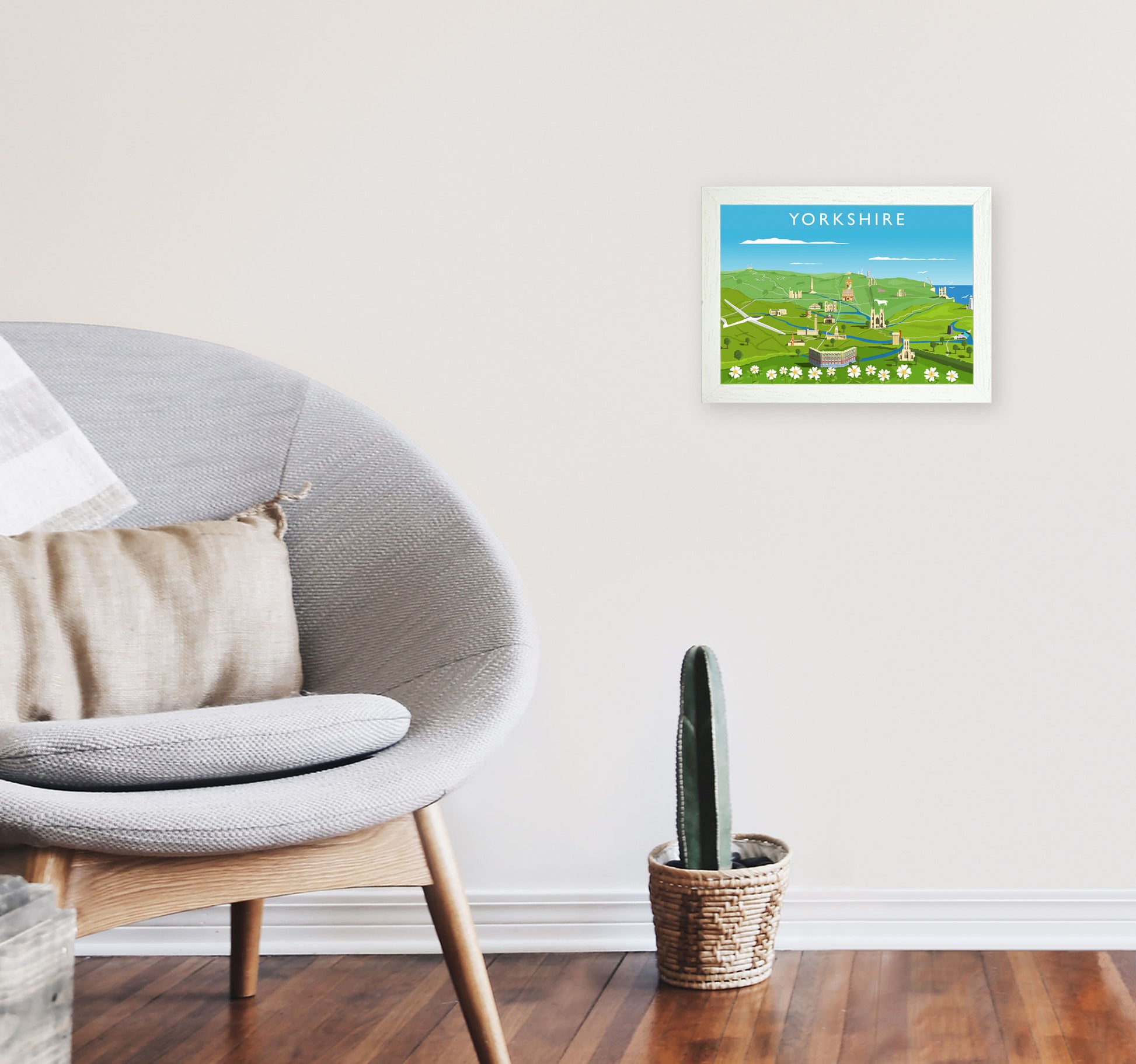 Yorkshire Framed Digital Art Print by Richard O'Neill A4 Oak Frame
