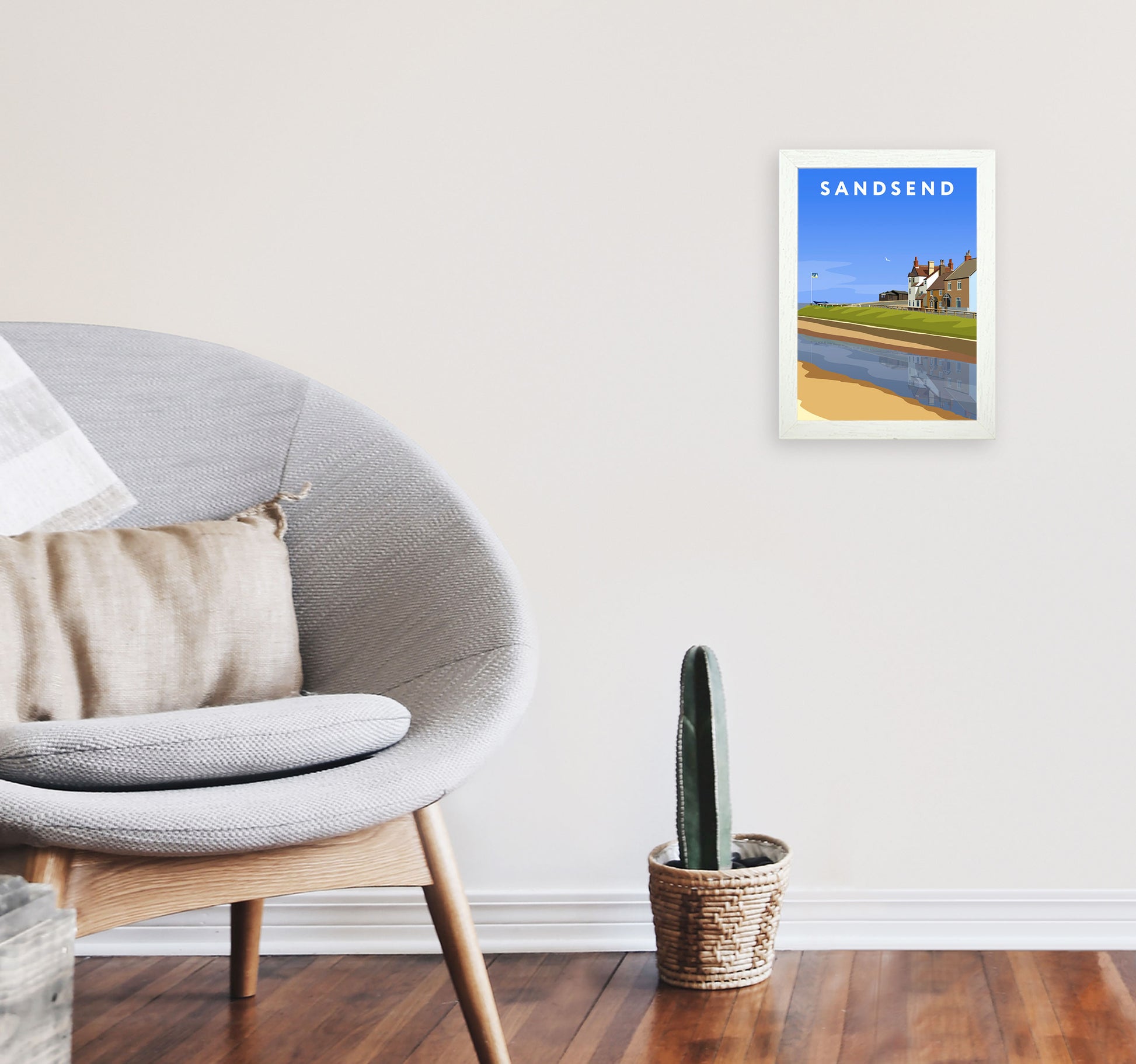 Sandsend3 Portrait by Richard O'Neill A4 Oak Frame