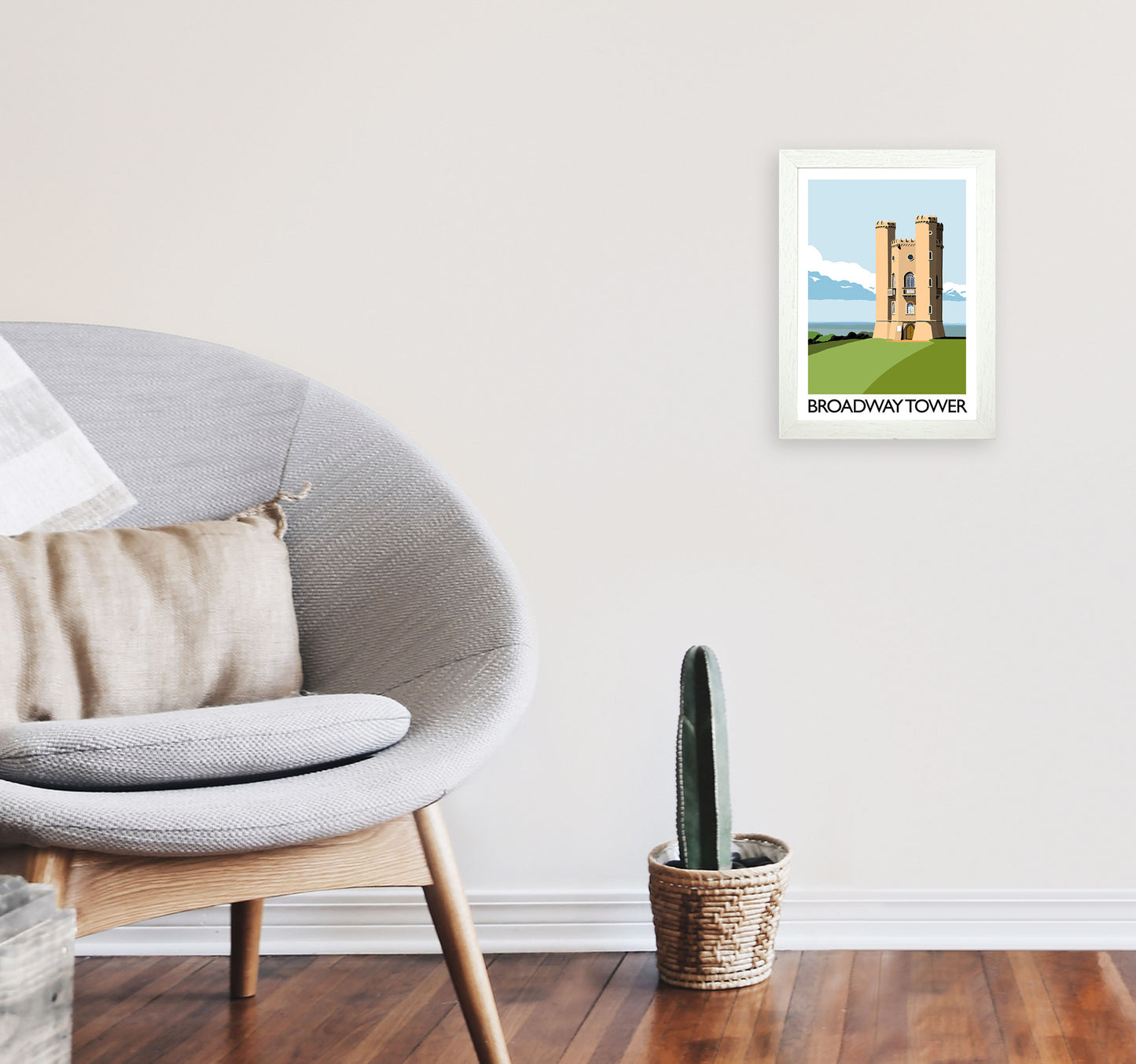 Broadway Tower Portrait Art Print by Richard O'Neill A4 Oak Frame