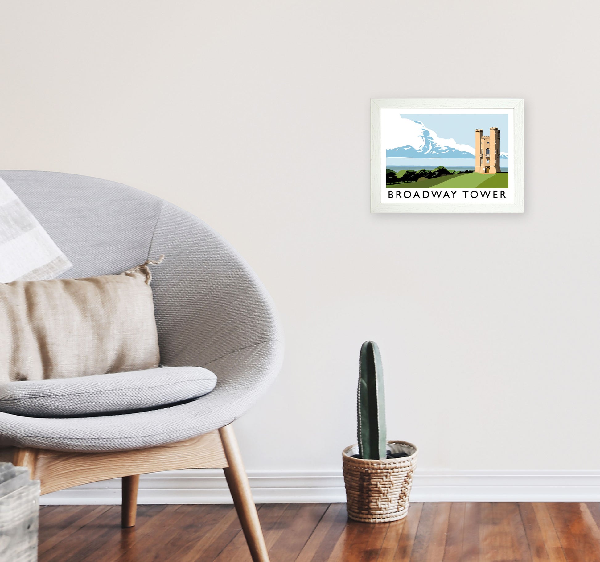 Broadway Tower Art Print by Richard O'Neill A4 Oak Frame