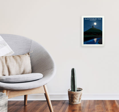 Glastonbury Tor Somerset Framed Digital Art Print by Richard O'Neill A4 Oak Frame