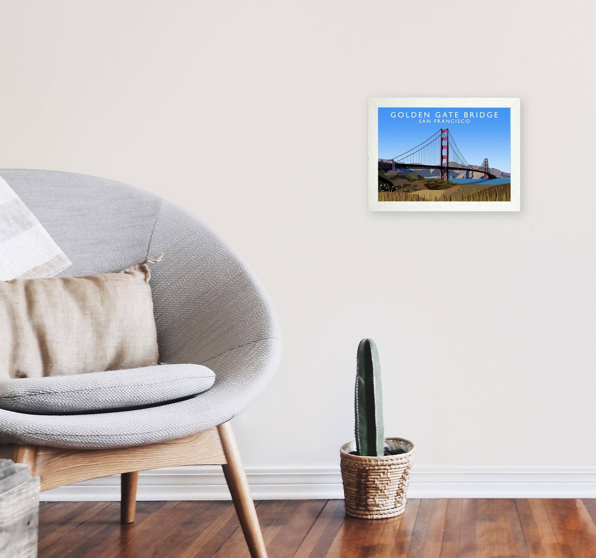 Golden Gate Bridge by Richard O'Neill A4 Oak Frame