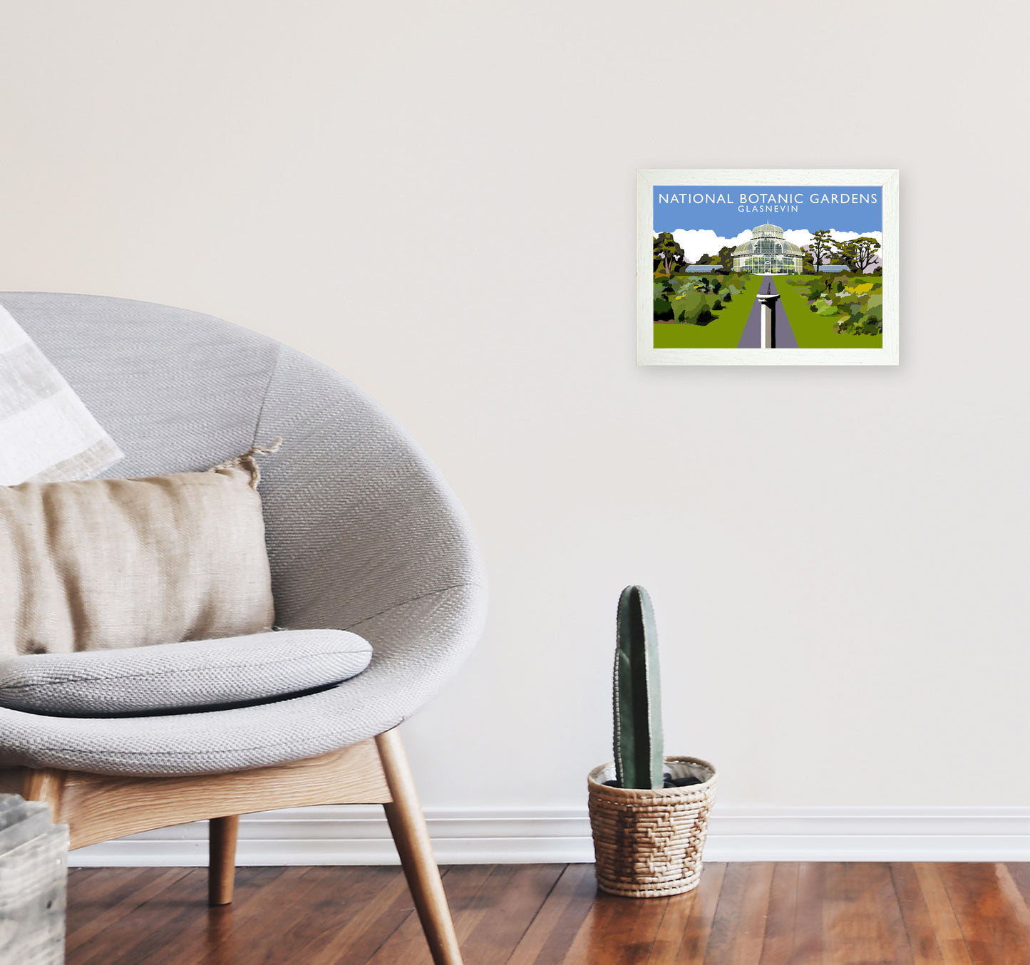 National Botanic Gardens Glasnevin Travel Art Print by Richard O'Neill A4 Oak Frame