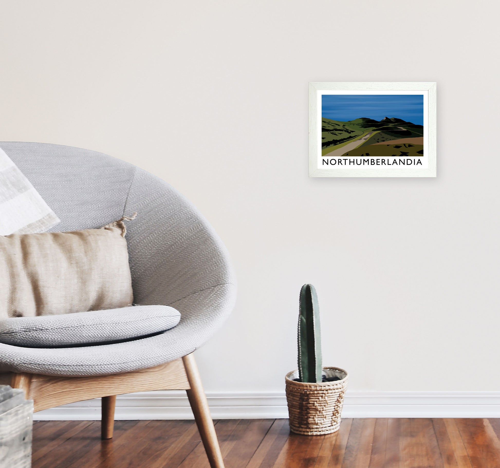 Northumberlandia Travel Art Print by Richard O'Neill, Framed Wall Art A4 Oak Frame