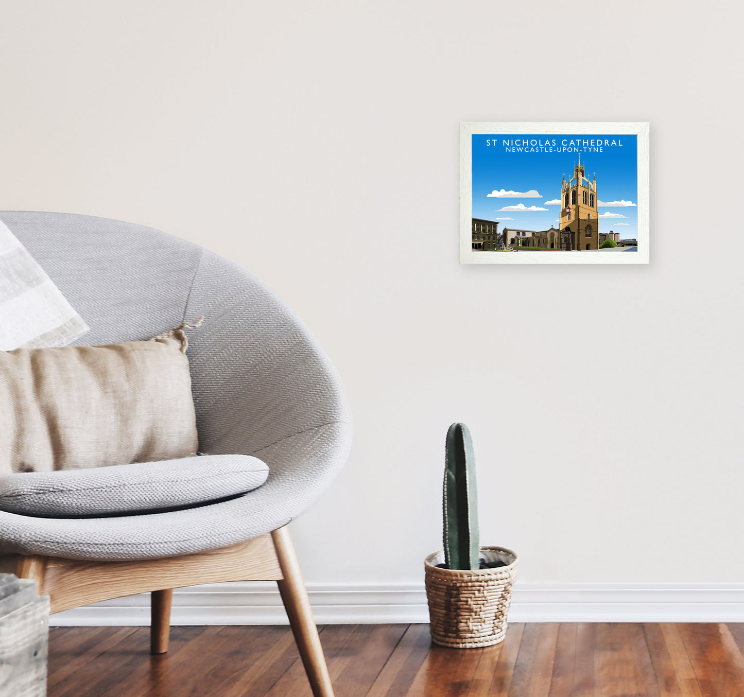 St Nicholas Cathedral Newcastle-Upon-Tyne Art Print by Richard O'Neill A4 Oak Frame