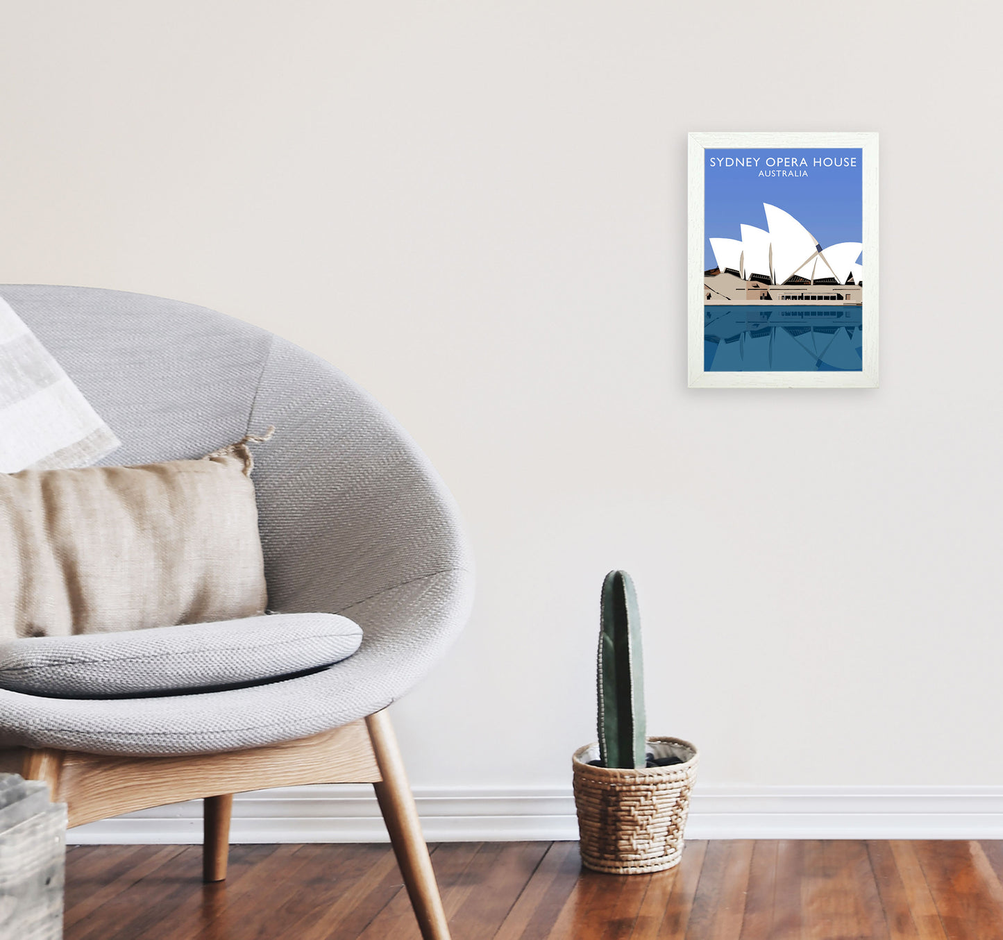 Sydney Opera House Australia Digital Art Print by Richard O'Neill A4 Oak Frame