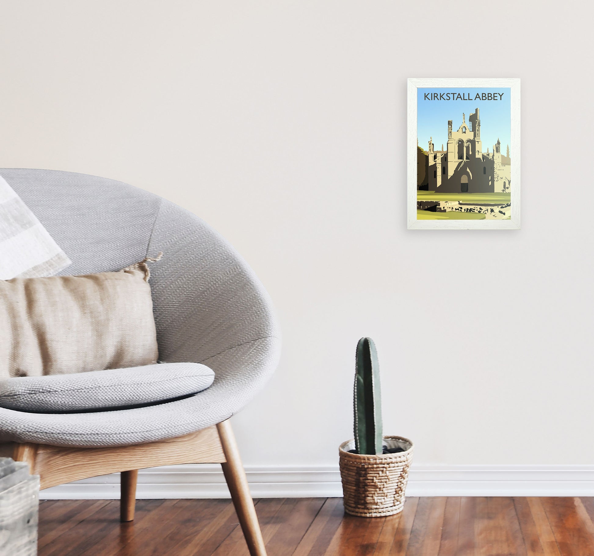 Kirkstall Abbey portrait by Richard O'Neill A4 Oak Frame