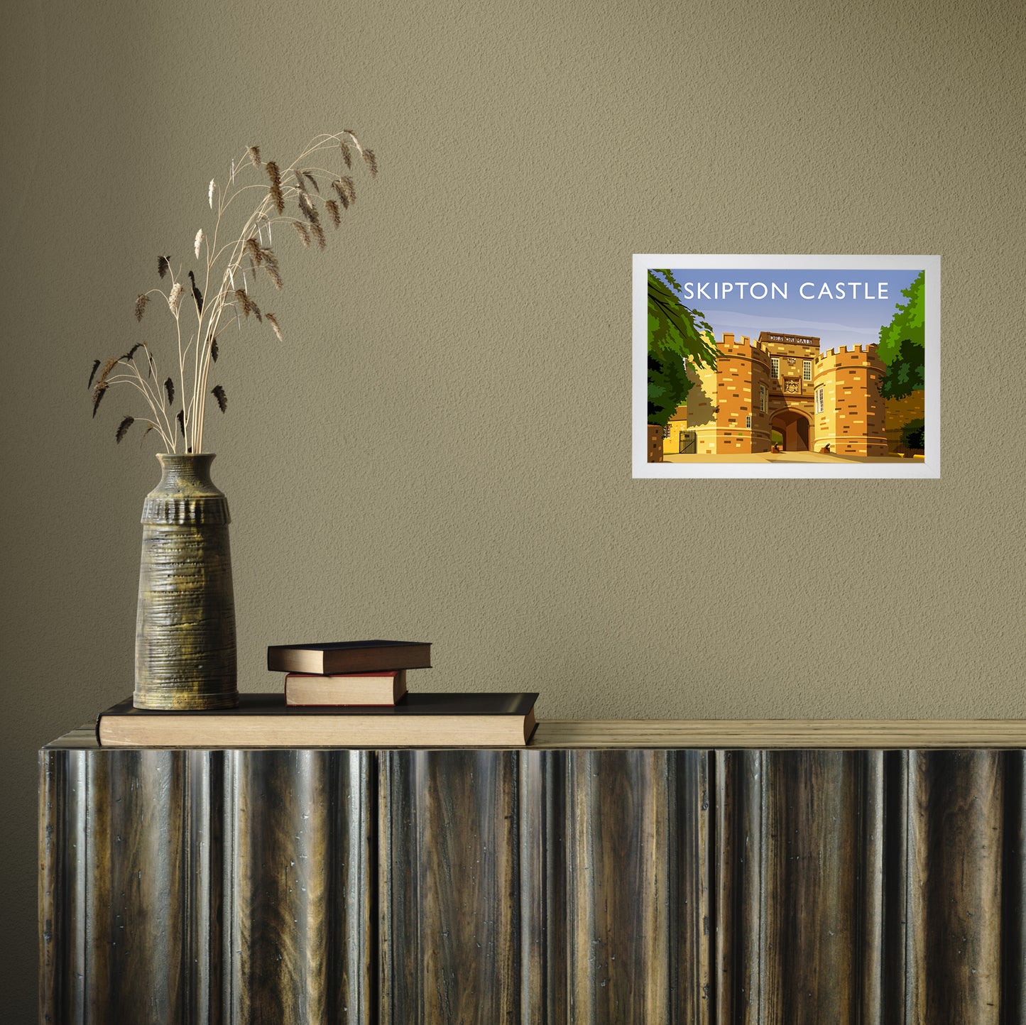 Skipton Castle by Richard O'Neill A4 White Frame