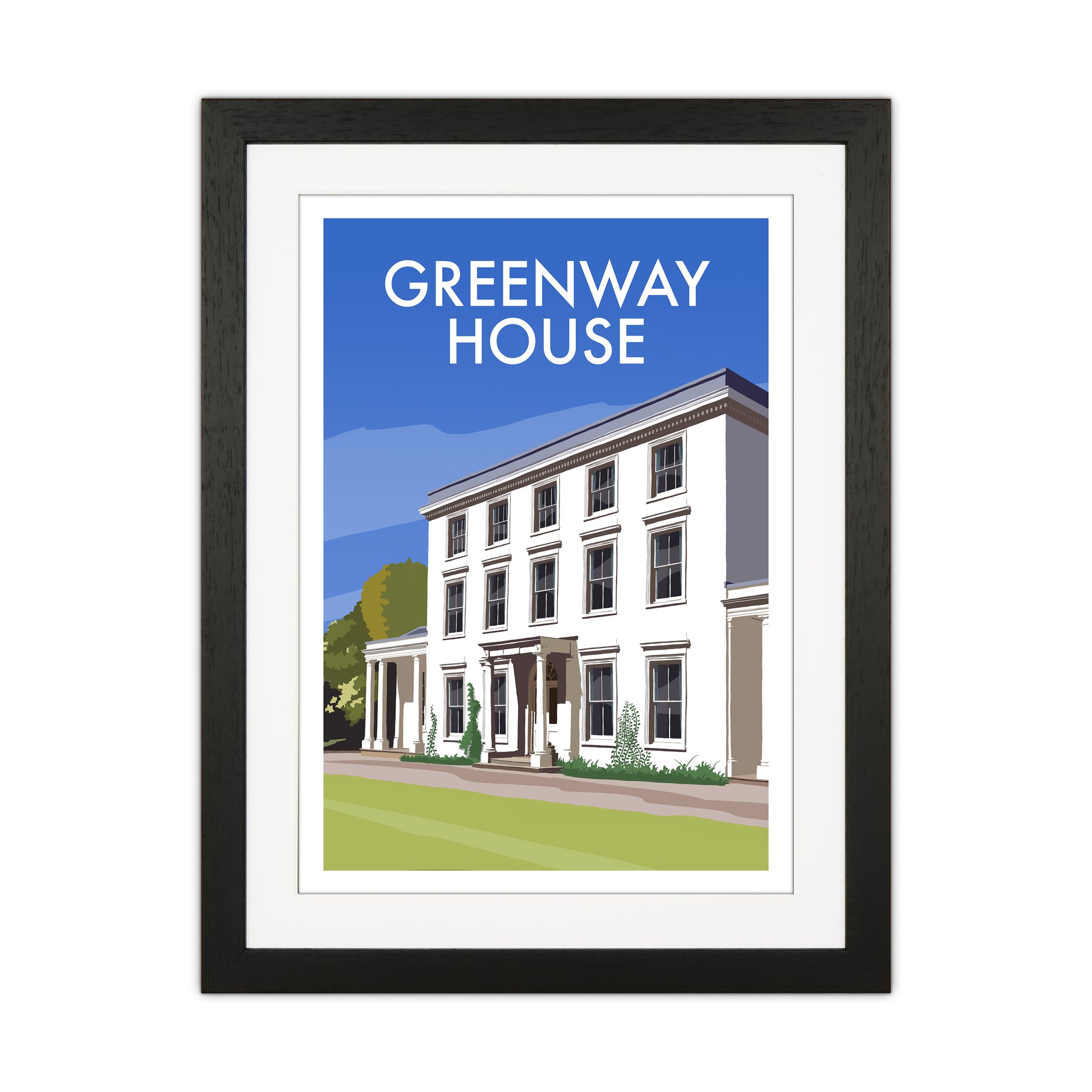 Greenway House Portrait Art Print by Richard O'Neill Black Grain