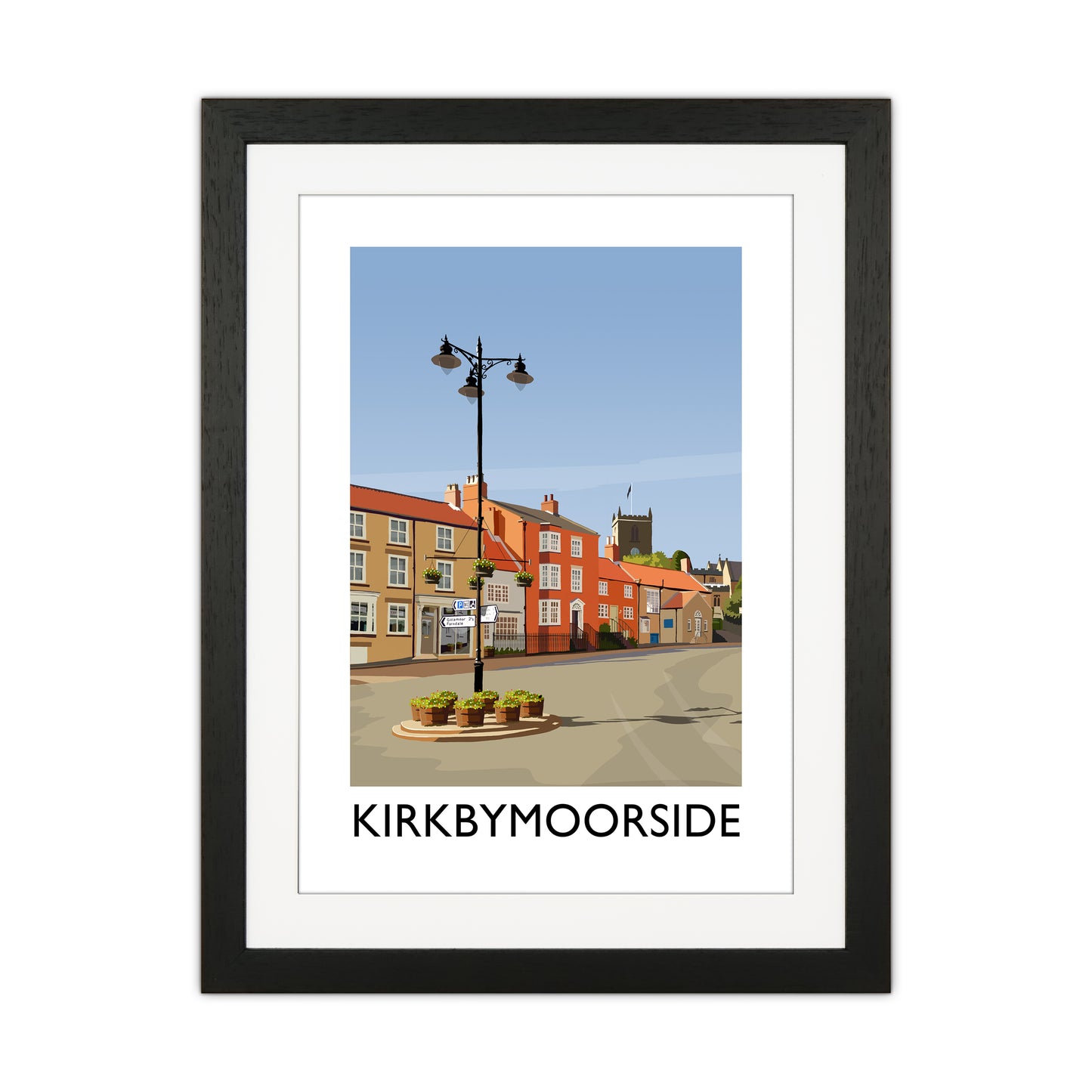 Kirkbymoorside Portrait Art Print by Richard O'Neill Black Grain