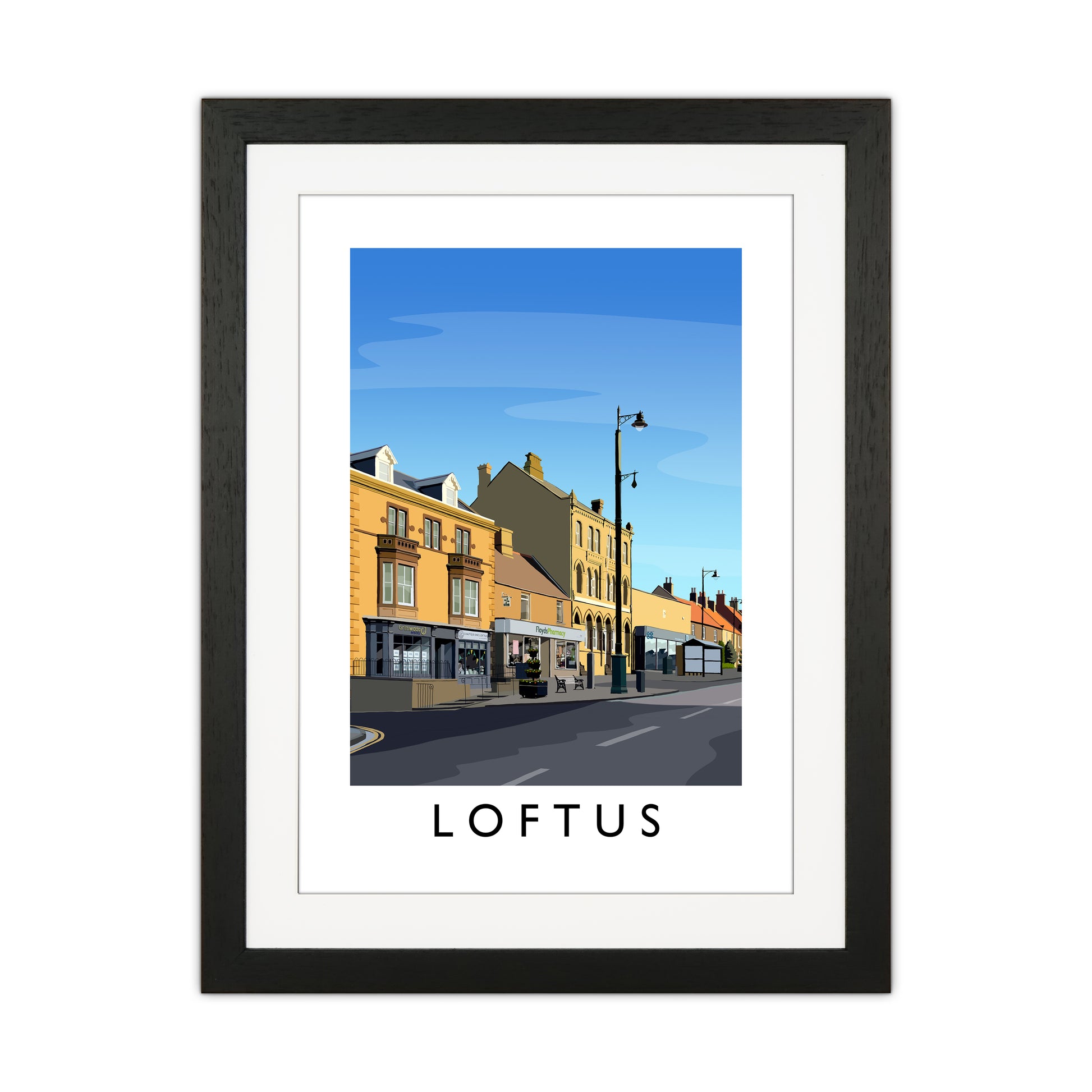 Loftus 3 Portrait Art Print by Richard O'Neill Black Grain