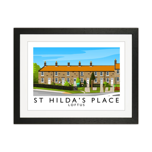 St Hilda's Place Art Print by Richard O'Neill Black Grain