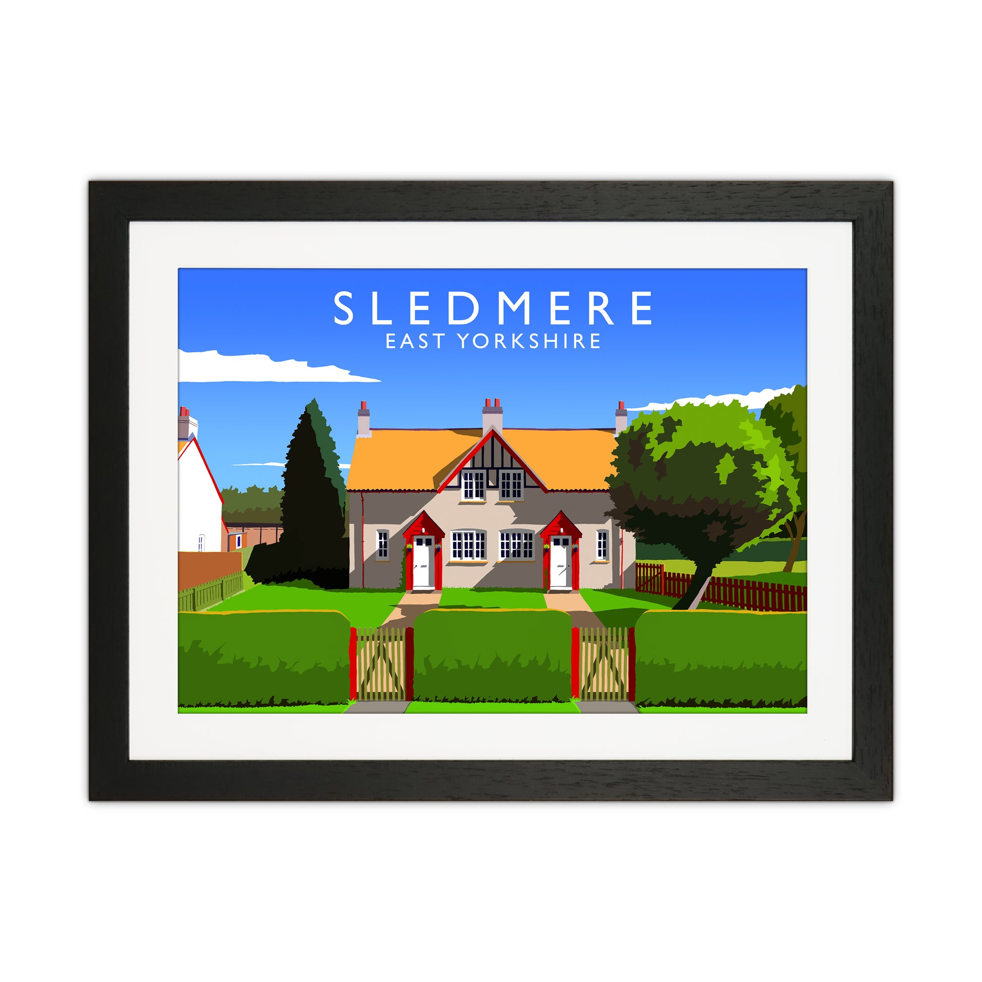 Sledmere Travel Art Print by Richard O'Neill Black Grain