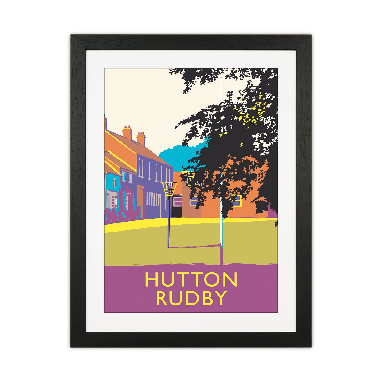 Hutton Rudby portrait Travel Art Print by Richard O'Neill Black Grain