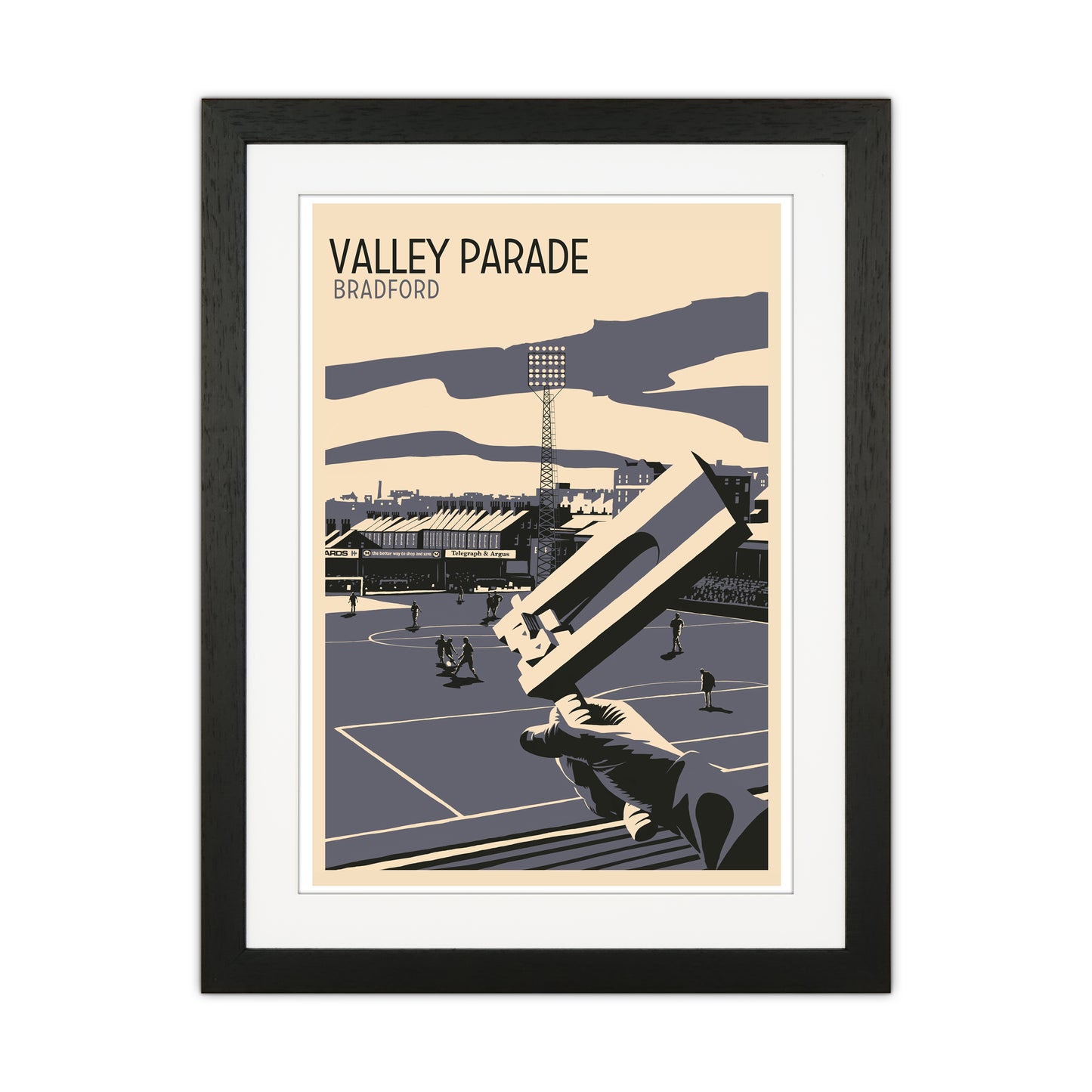 Valley Parade Travel Art Print by Richard O'Neill Black Grain