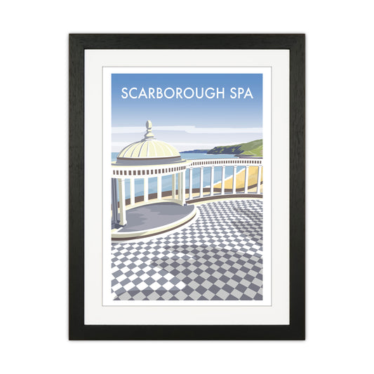 Scarborough Spa portrait Travel Art Print by Richard O'Neill Black Grain