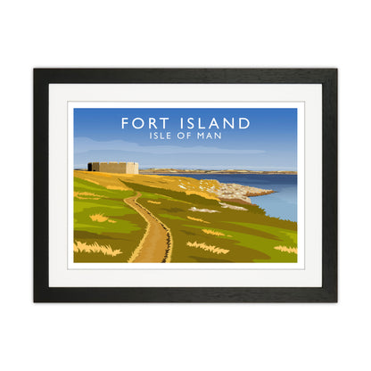 Fort Island Travel Art Print by Richard O'Neill Black Grain