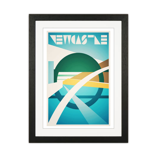 Newcastle 2 Travel Art Print by Richard O'Neill Black Grain