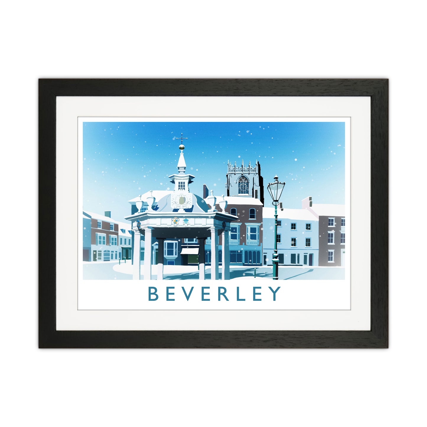 Beverley (Snow) 2 Travel Art Print by Richard O'Neill Black Grain