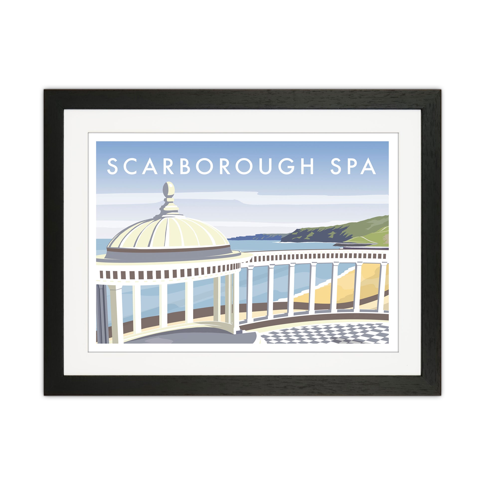 Scarborough Spa Travel Art Print by Richard O'Neill Black Grain