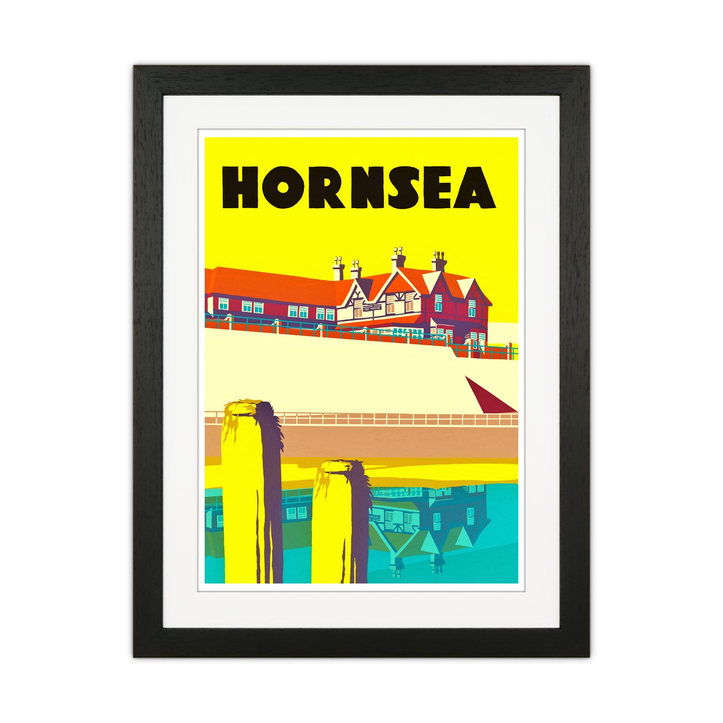 Hornsea 2 Portrait Travel Art Print by Richard O'Neill Black Grain