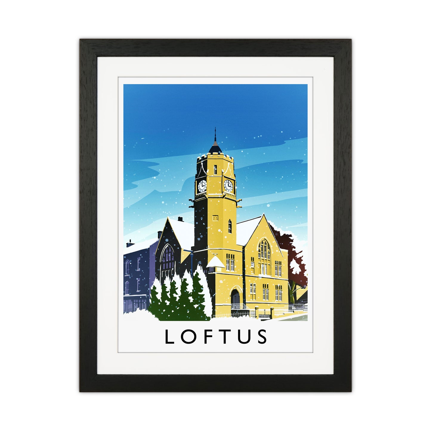 Loftis (Snow) Portrait Travel Art Print by Richard O'Neill Black Grain