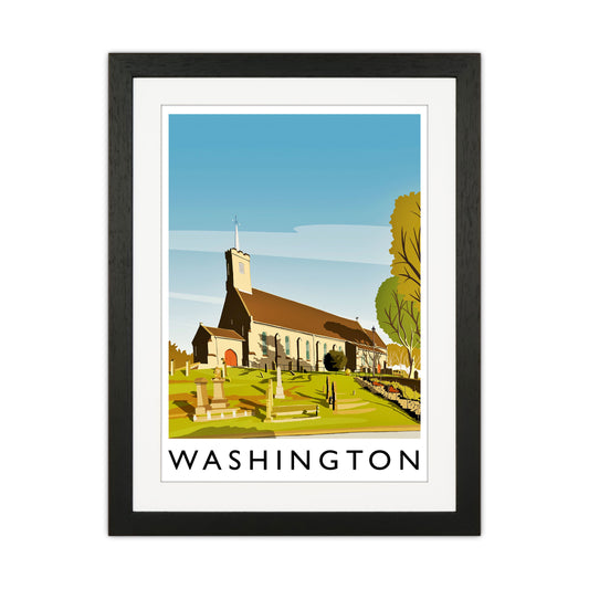 Washington Portrait Travel Art Print by Richard O'Neill Black Grain