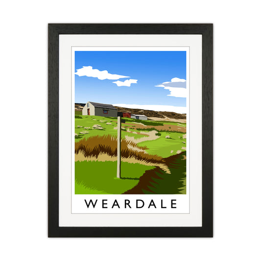 Weardale Portrait Travel Art Print by Richard O'Neill Black Grain