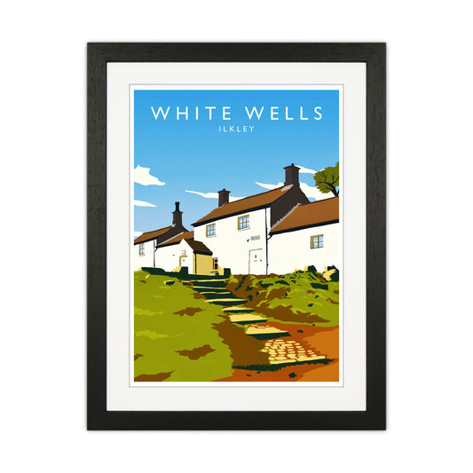 White Wells Portrait Travel Art Print by Richard O'Neill Black Grain