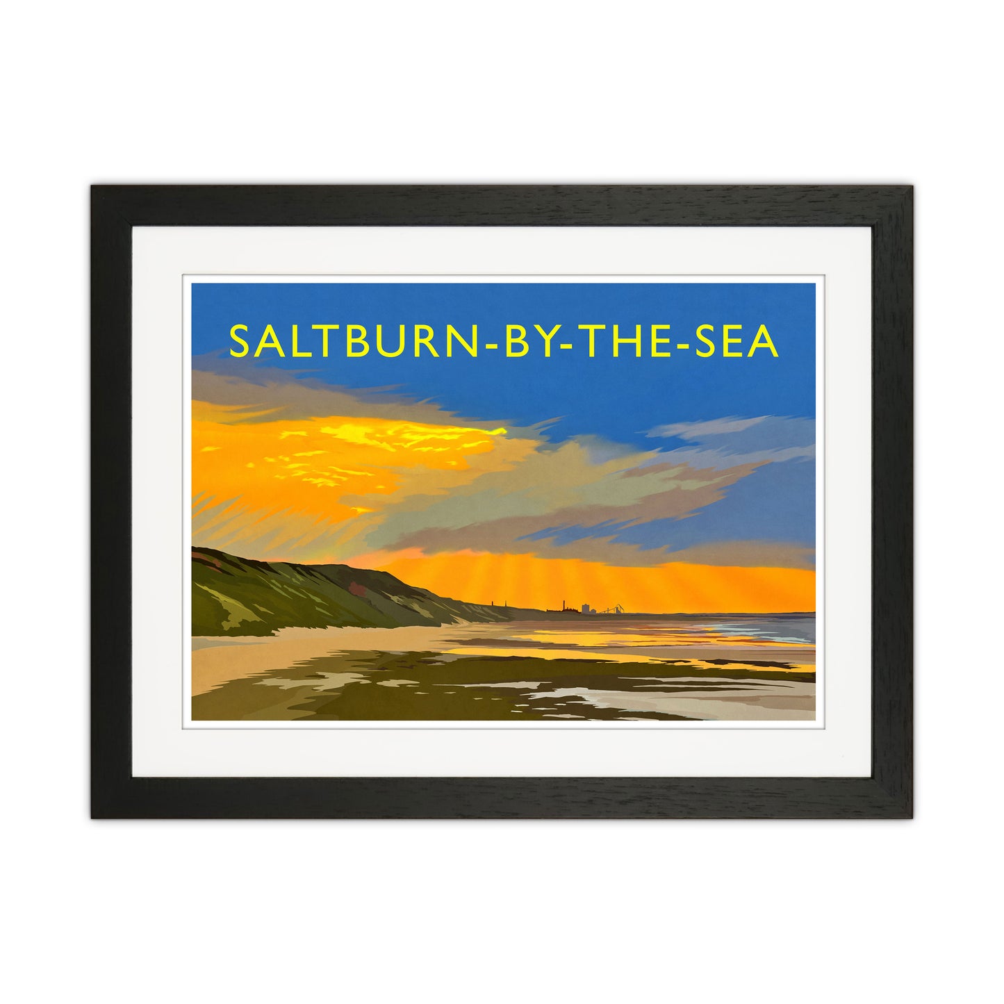 Saltburn-By-The-Sea 4 Travel Art Print by Richard O'Neill Black Grain