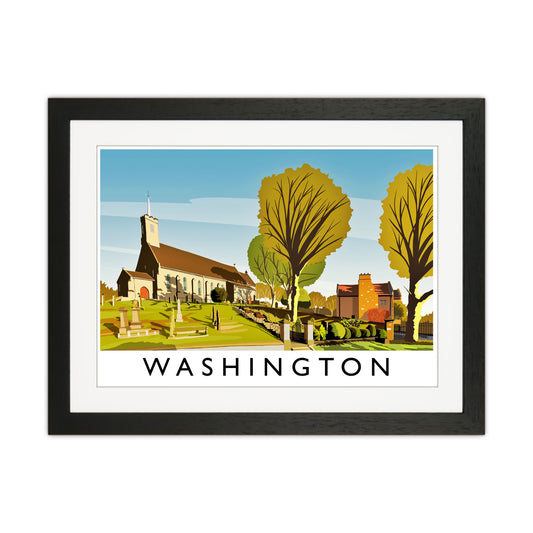 Washington Travel Art Print by Richard O'Neill Black Grain