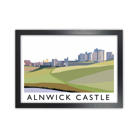 Alnwick Castle Framed Digital Art Print by Richard O'Neill Black Grain