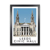 Leeds Civic Hall by Richard O'Neill Yorkshire Art Print, Vintage Travel Poster