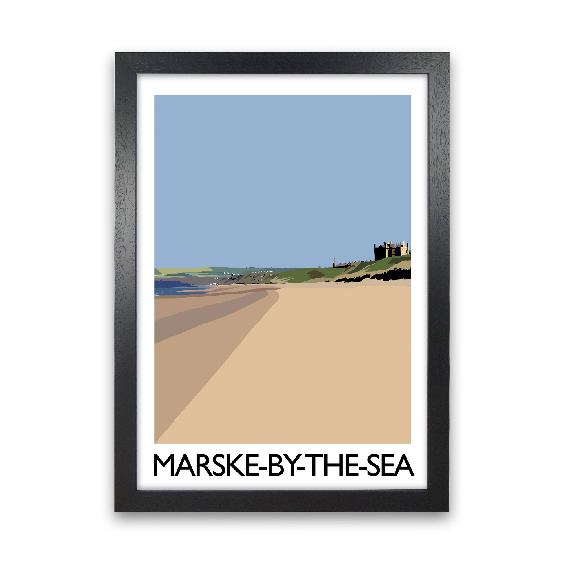 Marske-By-the-Sea Art Print by Richard O'Neill Black Grain