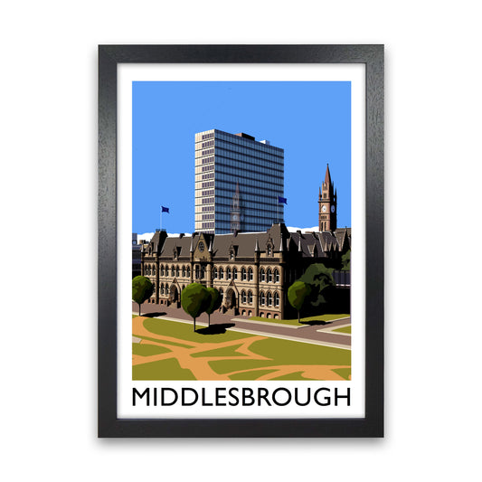 Middlesbrough Art Print by Richard O'Neill Black Grain