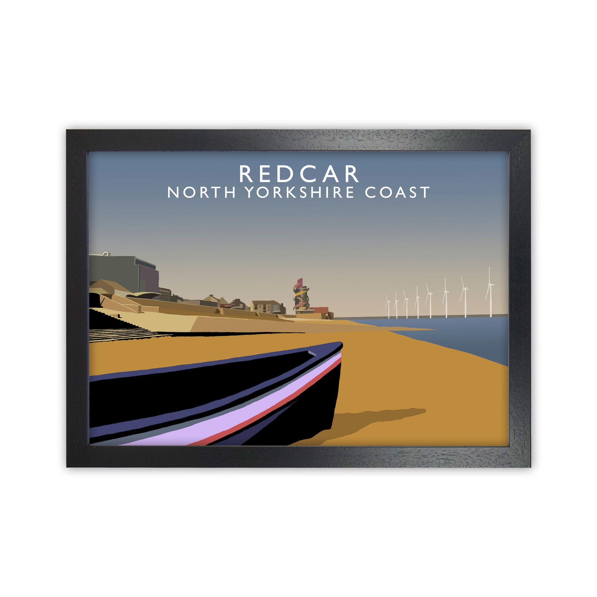 Redcar North Yorkshire Coast Art Print by Richard O'Neill Black Grain