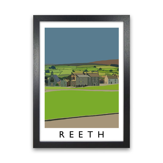 Reeth Art Print by Richard O'Neill Black Grain