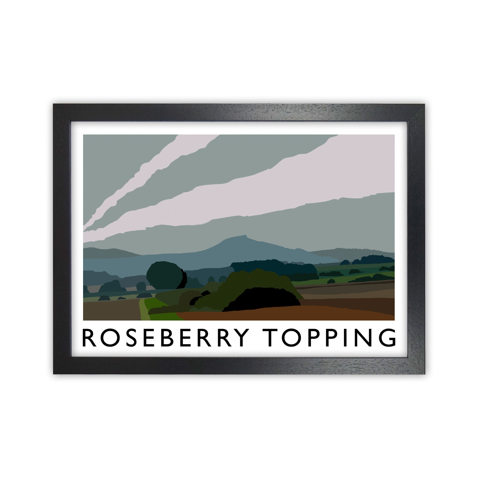 Roseberry Topping 2 Art Print by Richard O'Neill Black Grain