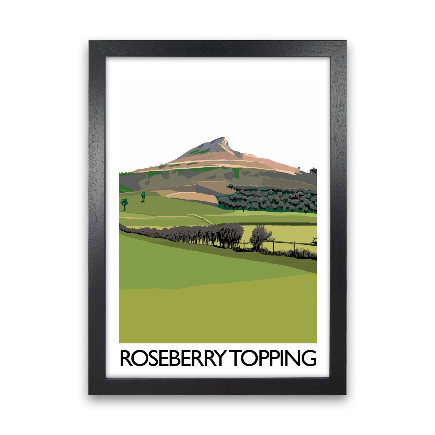 Roseberry Topping 3 Art Print by Richard O'Neill Black Grain