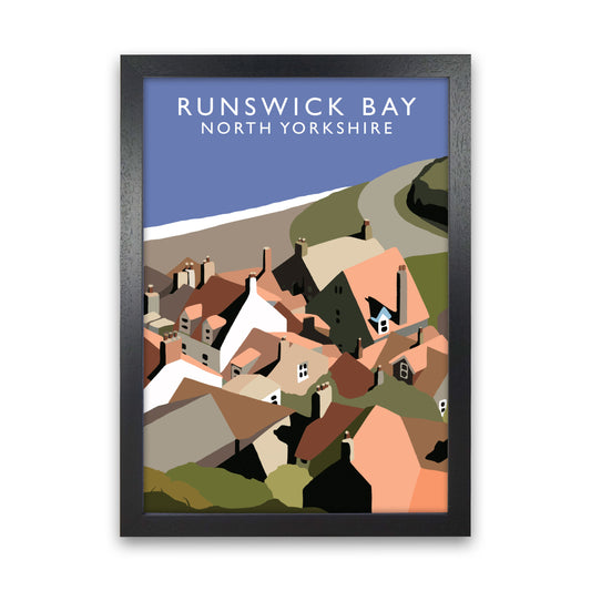 Runswick Bay North Yorkshire Art Print by Richard O'Neill Black Grain