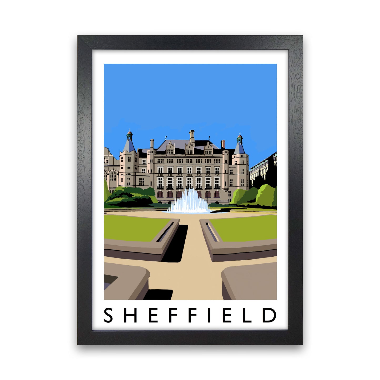 Sheffield Art Print by Richard O'Neill Black Grain