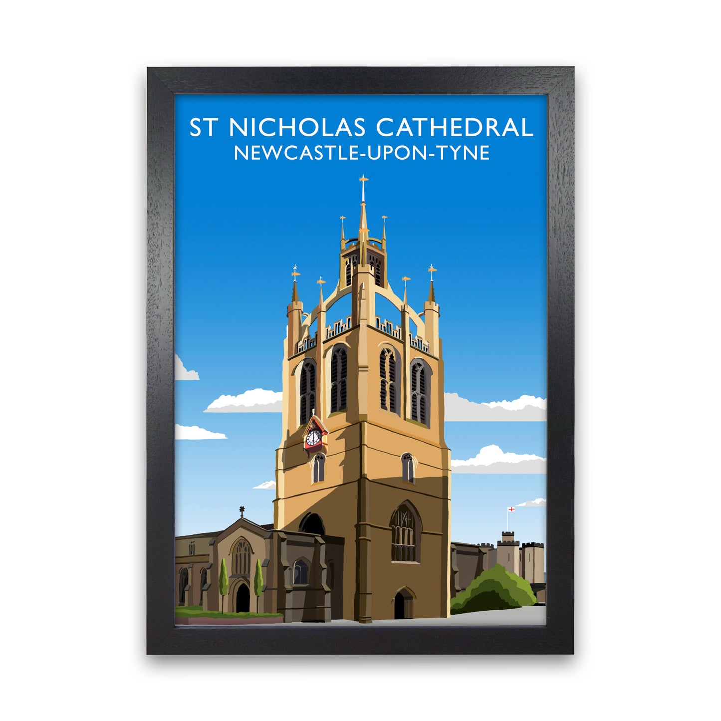 St Nicholas Cathedral Newcastle-Upon-Tyne, Art Print by Richard O'Neill Black Grain