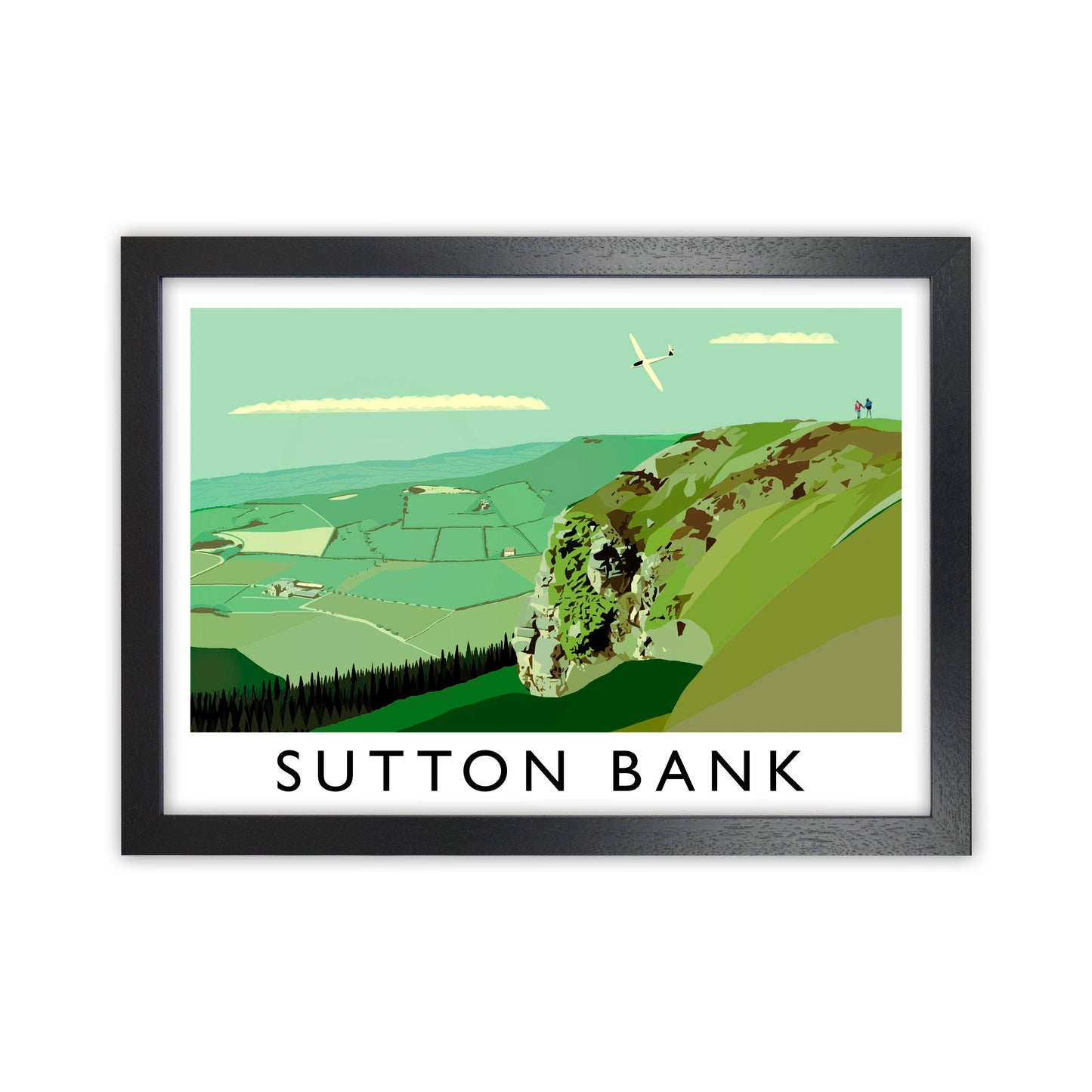 Sutton Bank Art Print by Richard O'Neill Black Grain