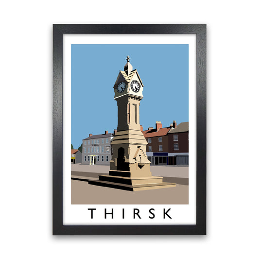 Thirsk by Richard O'Neill Yorkshire Art Print, Vintage Travel Poster Black Grain