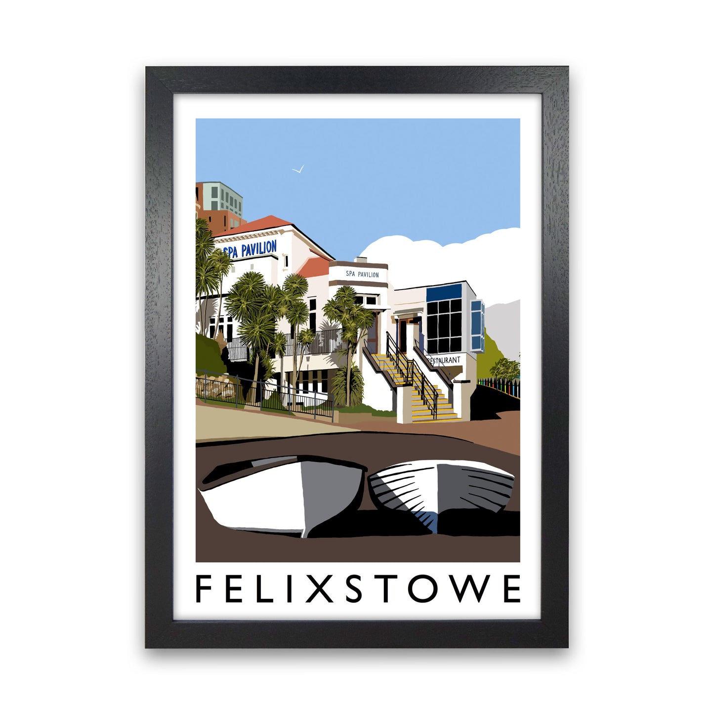 Felixstowe Art Print by Richard O'Neill Black Grain