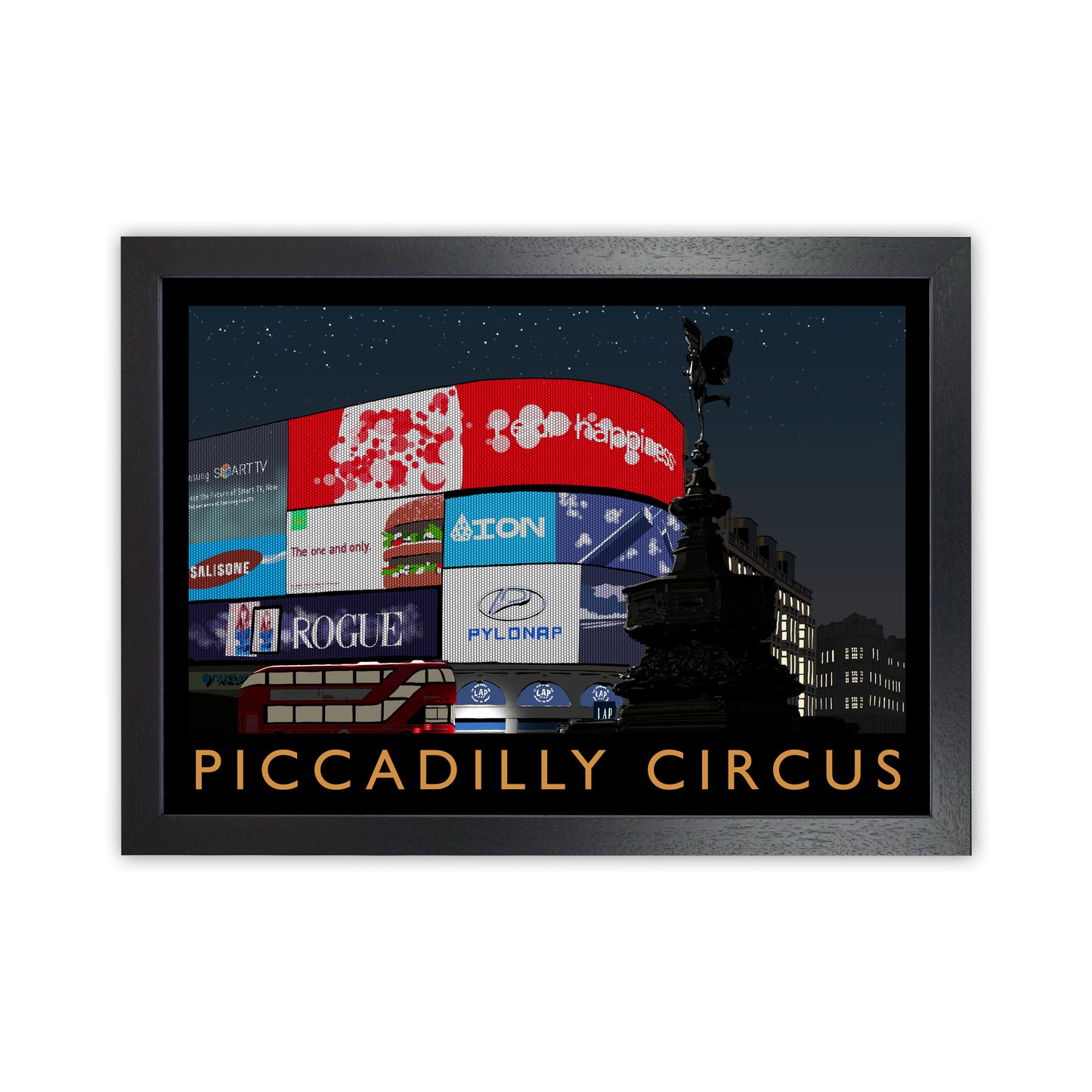 Piccadilly Circus by Richard O'Neill Black Grain