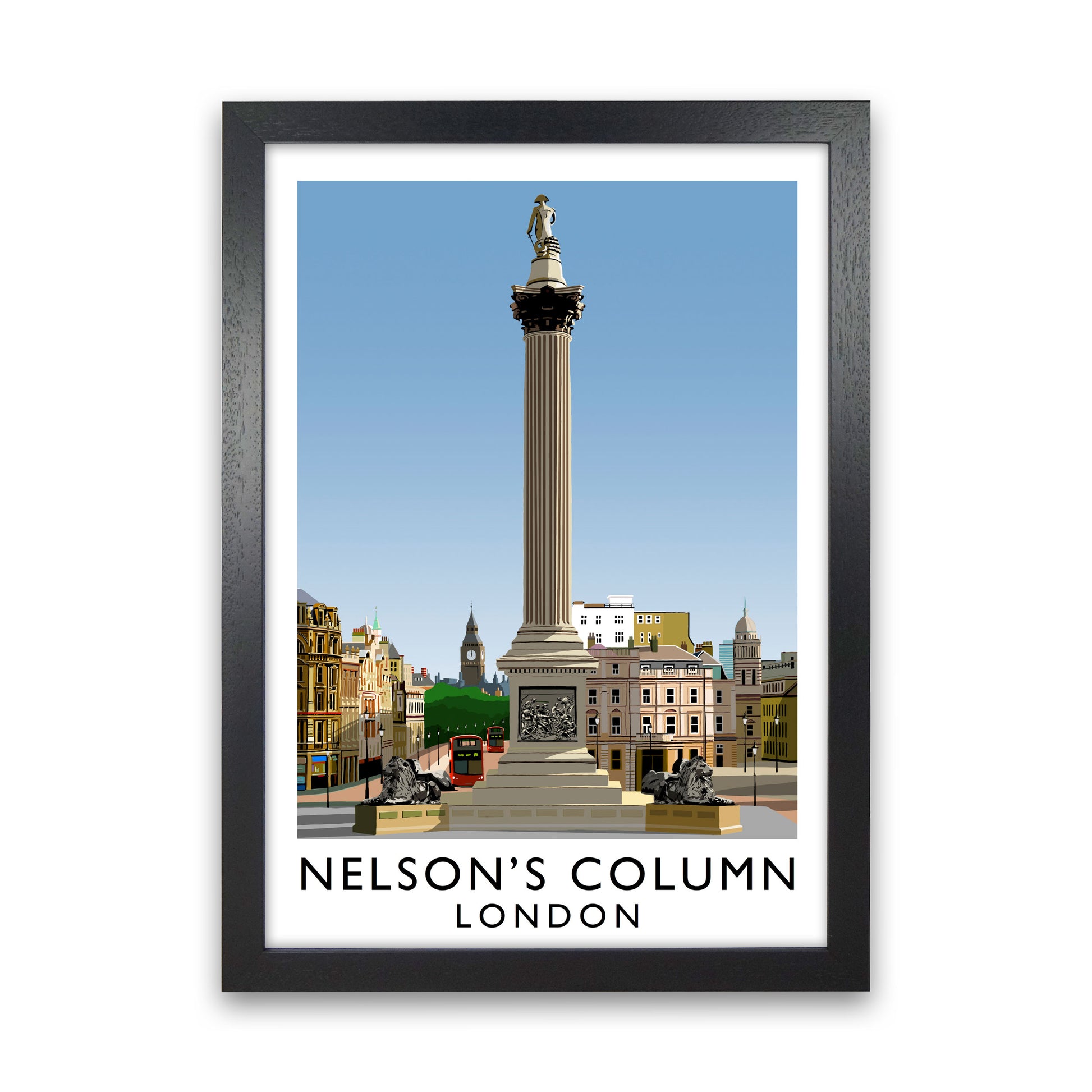 Nelson's Column London Art Print by Richard O'Neill Black Grain