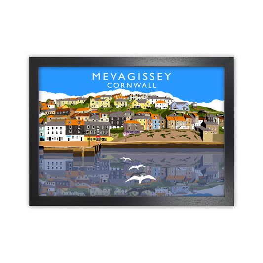 Mevagissey Cornwall Framed Digital Art Print by Richard O'Neill Black Grain